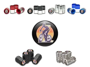 Wheels Valve Caps for Bicycle Metallic Edition Style